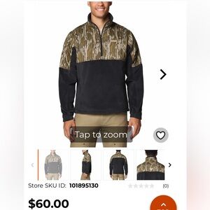 Men’s Columbia Sportswear PHG Fleece Overlay 1/4 Zip, size XXL